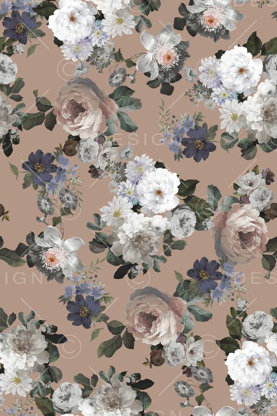 清爽底花卉印花华亿平台图片