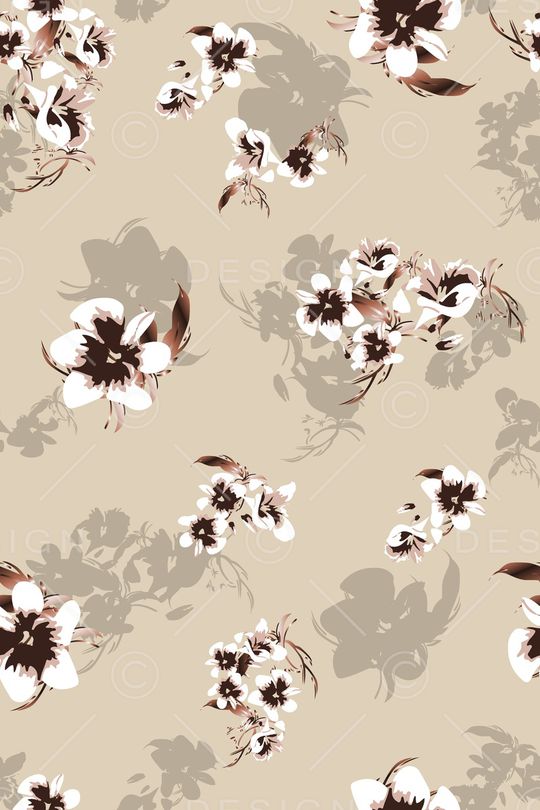 清爽底花卉印花华亿平台图片