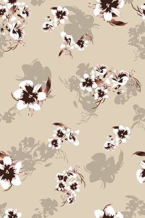 清爽底花卉印花华亿平台图片