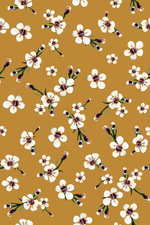 清爽底花卉印花华亿平台图片