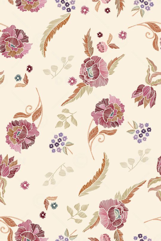 清爽底花卉印花华亿平台图片