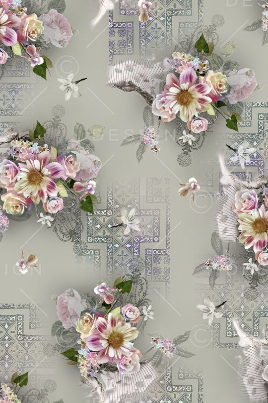 花卉印花华亿平台图片