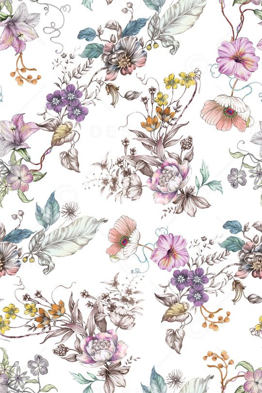 清爽底花卉印花华亿平台图片