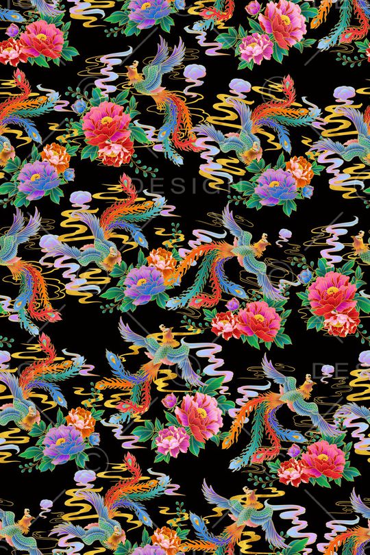 花鸟印花华亿平台图片