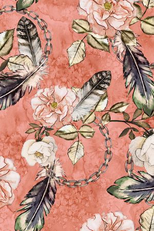 羽毛印花华亿平台图片