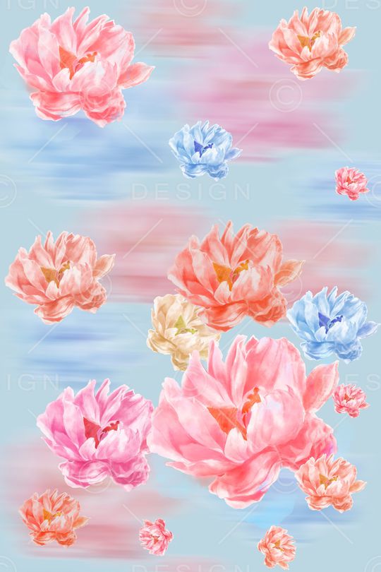 彩底花卉印花华亿平台图片