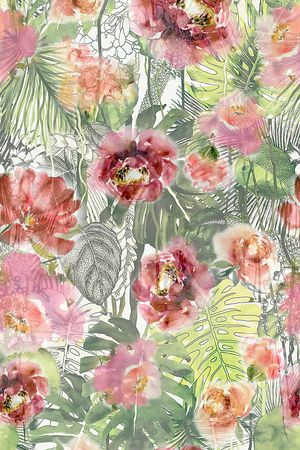 抽象花卉印花华亿平台图片