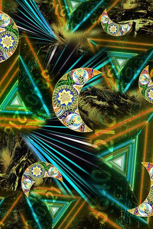 抽象花卉印花华亿平台图片