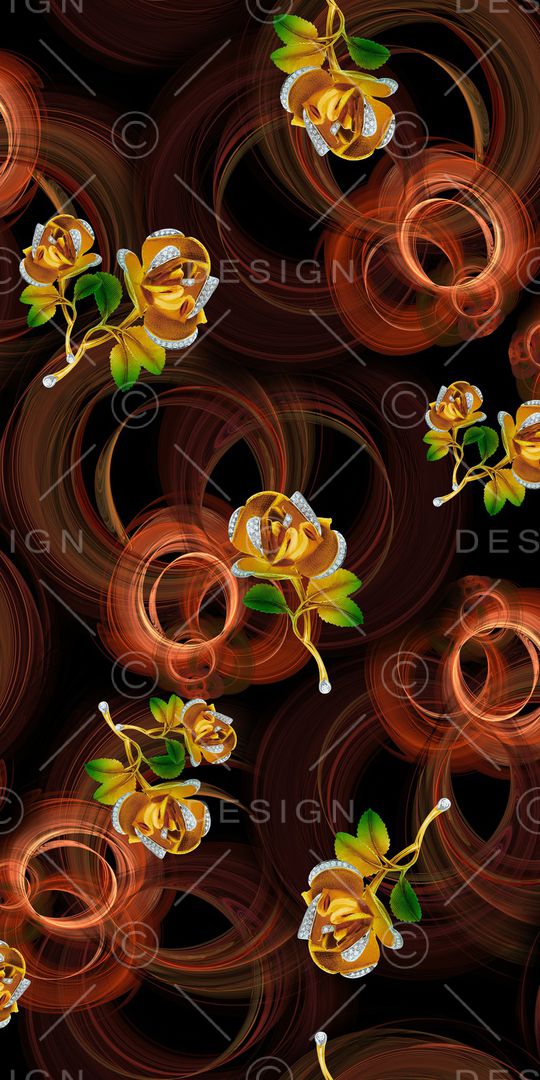 抽象花卉印花华亿平台图片