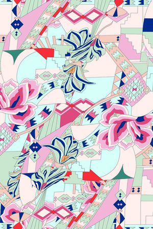 丝巾定位花印花华亿平台图片