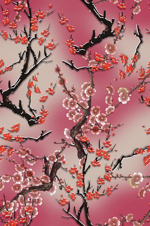 树枝印花华亿平台图片