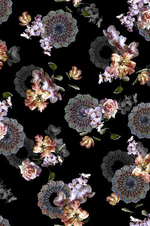 花卉印花华亿平台图片