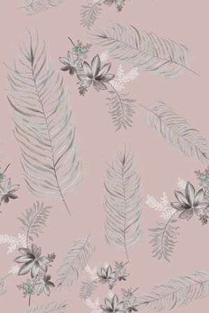 清爽底花卉印花华亿平台图片