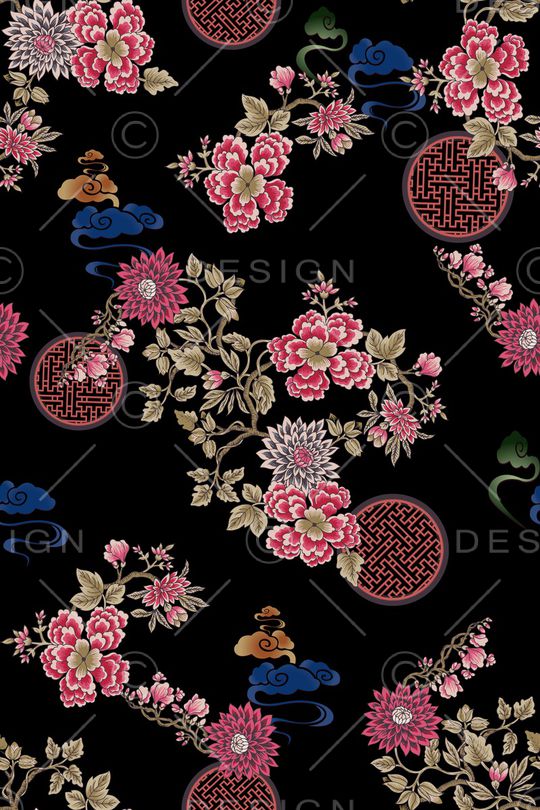 花卉印花华亿平台图片