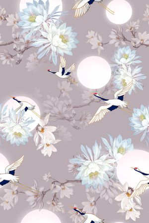 仙鹤印花华亿平台图片