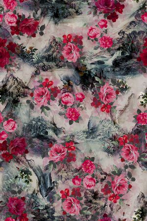 连衣裙印花华亿平台图片