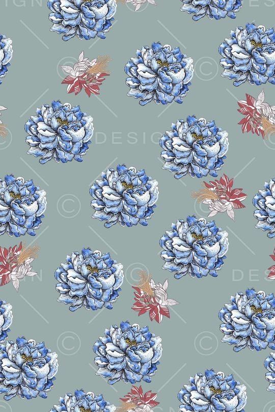 清爽底花卉印花华亿平台图片