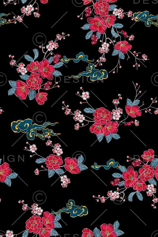 花卉印花华亿平台图片