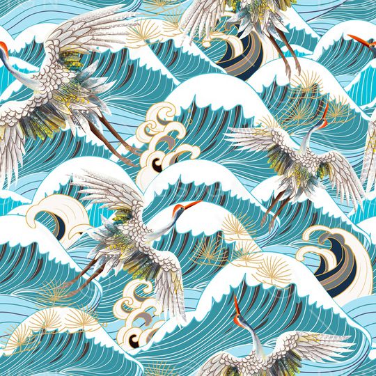 仙鹤印花华亿平台图片