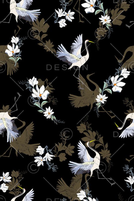 仙鹤印花华亿平台图片