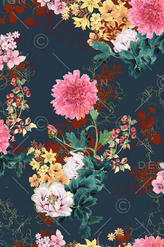 花卉印花华亿平台图片