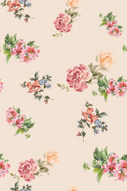 清爽底花卉印花华亿平台图片