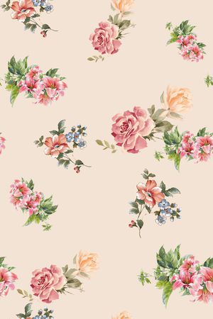 清爽底花卉印花华亿平台图片