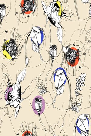 清爽底花卉印花华亿平台图片