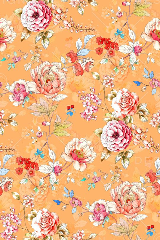 清爽底花卉印花华亿平台图片