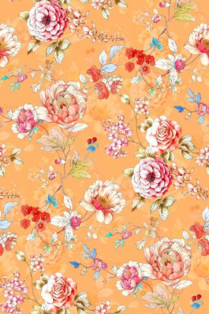 清爽底花卉印花华亿平台图片