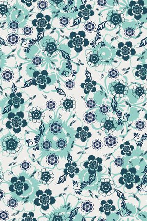 民族花卉印花华亿平台图片