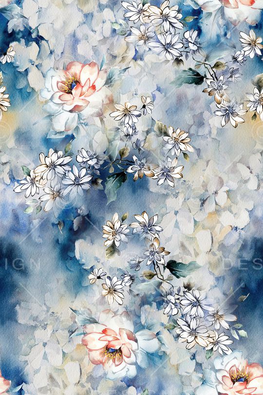 抽象花卉印花华亿平台图片