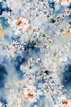 抽象花卉印花华亿平台图片