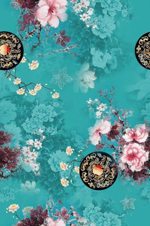 花卉印花华亿平台图片