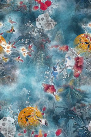 花卉印花华亿平台图片