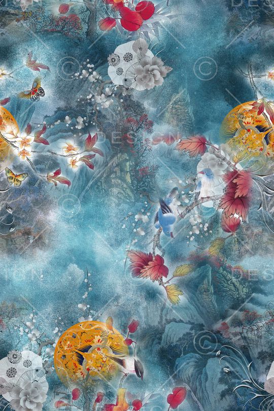 花卉印花华亿平台图片