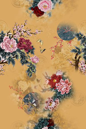 花卉印花华亿平台图片