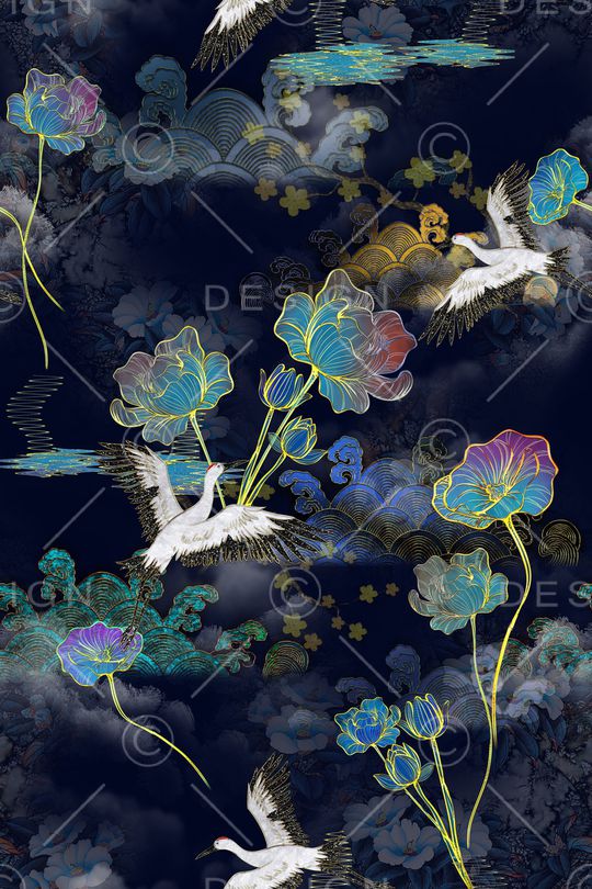 花卉印花华亿平台图片