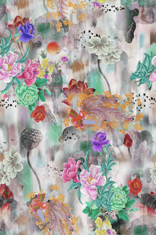 花卉印花华亿平台图片