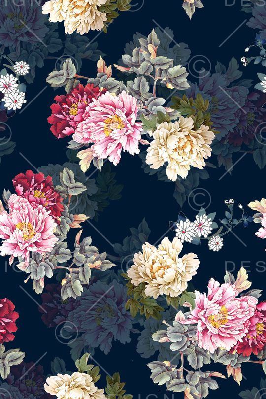 花卉印花华亿平台图片