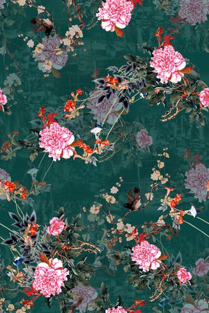 花卉印花华亿平台图片