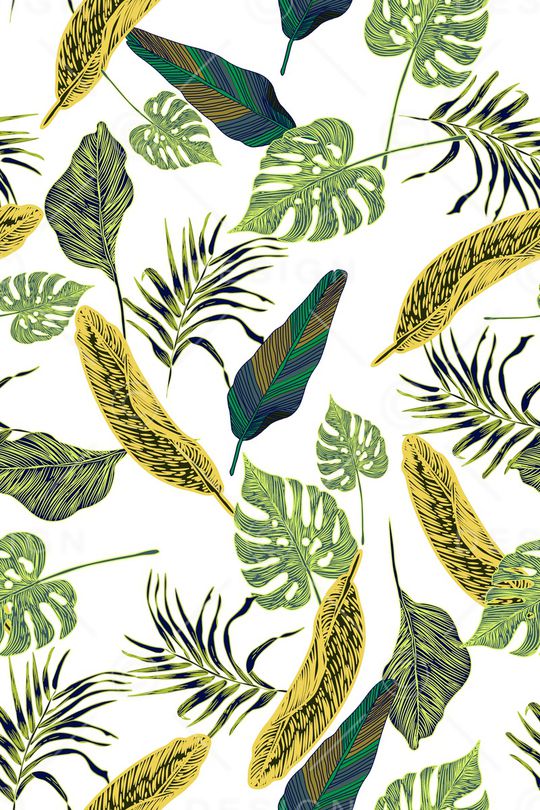 绿植树叶印花华亿平台图片