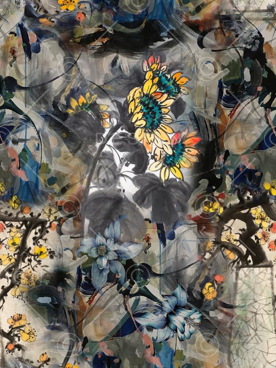 梅花印花华亿平台图片