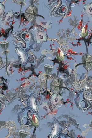 连衣裙印花华亿平台图片