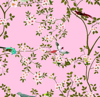 花鸟印花华亿平台图片