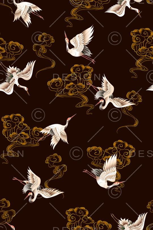 仙鹤印花华亿平台图片