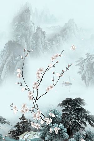 民族花卉印花华亿平台图片