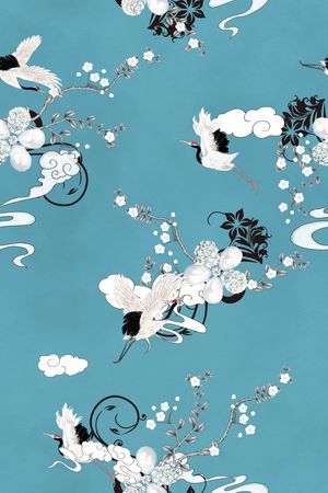 仙鹤印花华亿平台图片