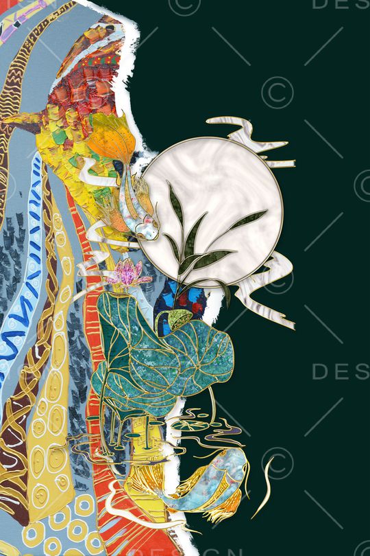 几何花卉印花华亿平台图片