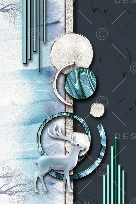 几何花卉印花华亿平台图片